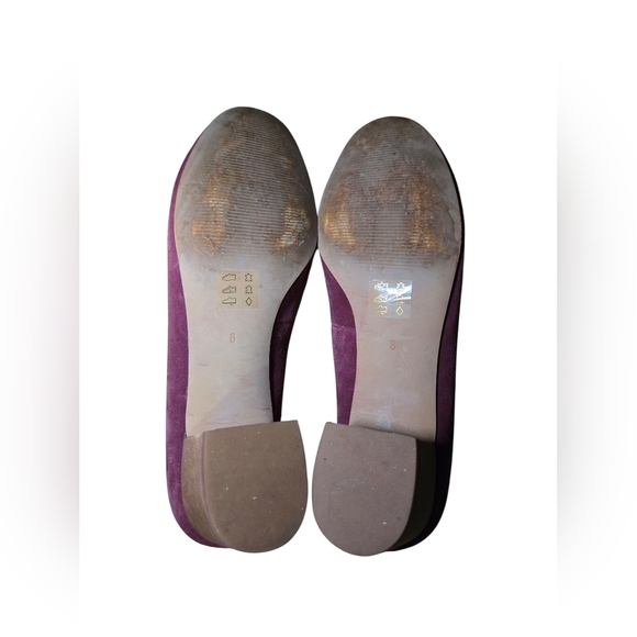 Madewell Burgundy Rounded toe heels pumps Women size 8 suede leather - Picture 7 of 8